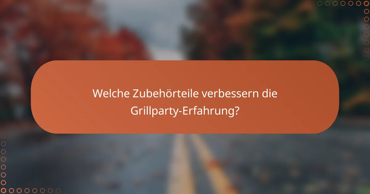 Welche Zubehörteile verbessern die Grillparty-Erfahrung?