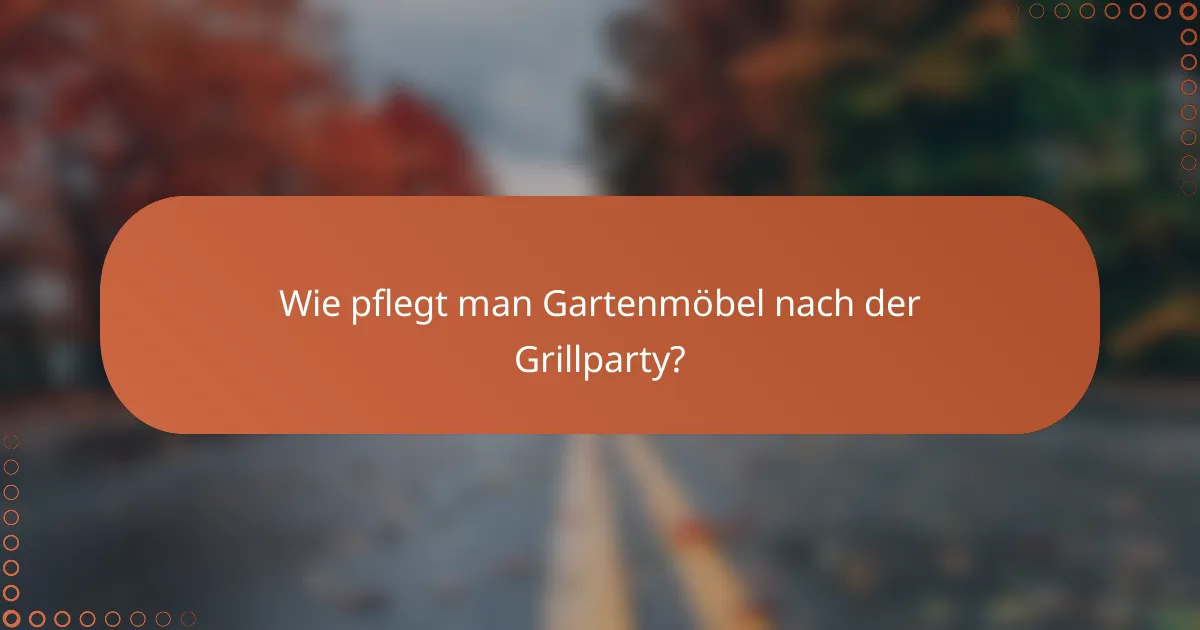 Wie pflegt man Gartenmöbel nach der Grillparty?